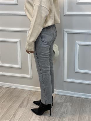 ZR Marka Antrasit Kesik Paça Boyfit Jean 