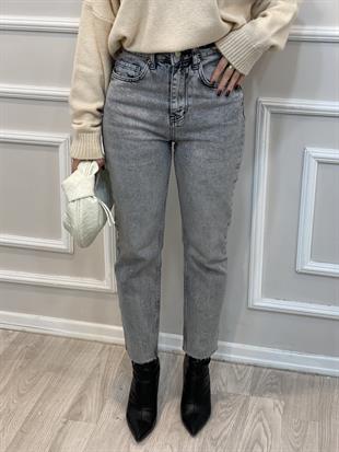 ZR Marka Antrasit Kesik Paça Boyfit Jean 