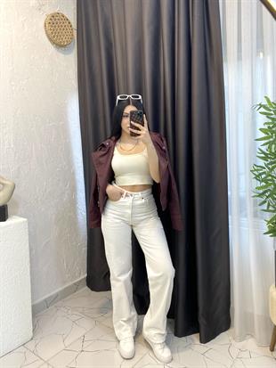 ZR Marka Beyaz Straight Jean 
