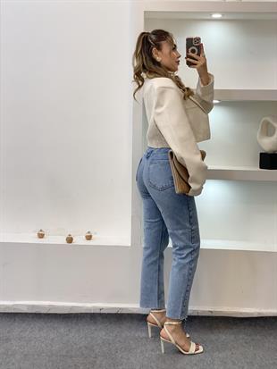 ZR Marka Kar Yıkama Kesik Paça Boyfit Jean 