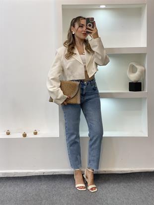 ZR Marka Kar Yıkama Kesik Paça Boyfit Jean 