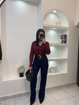 ZR Marka Koyu Lacivert Likralı Fit Gösteren Düz Kesim Jean 