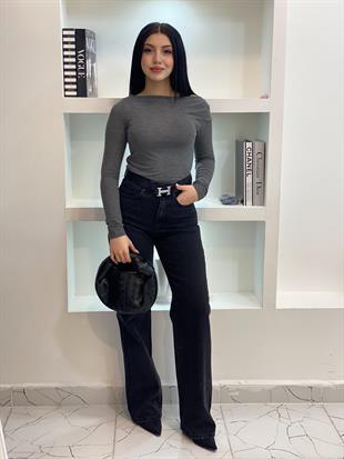 ZR Marka Taşlı Straight Jean 