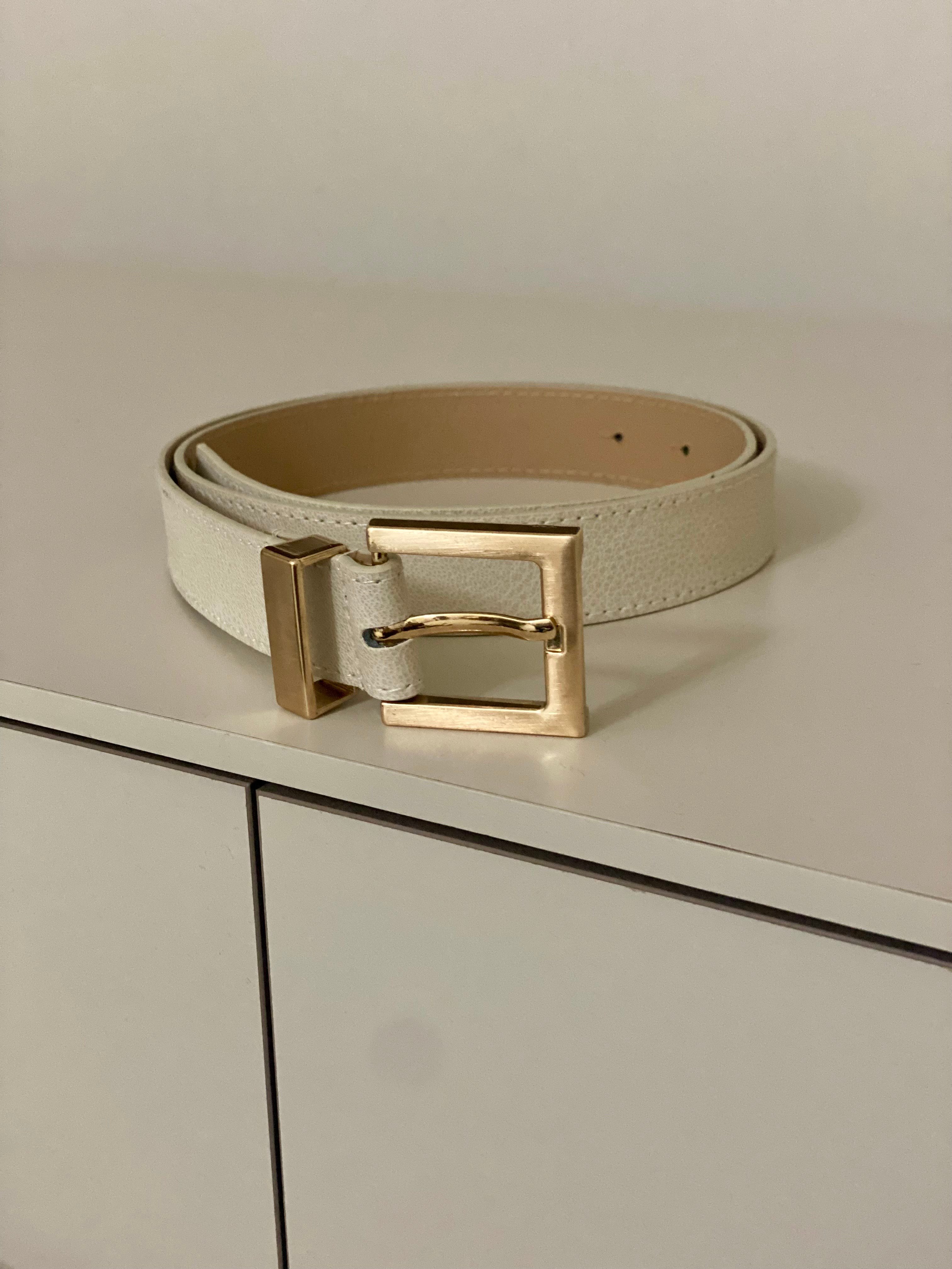 Bej  Gold Tokalı Deri Kemer