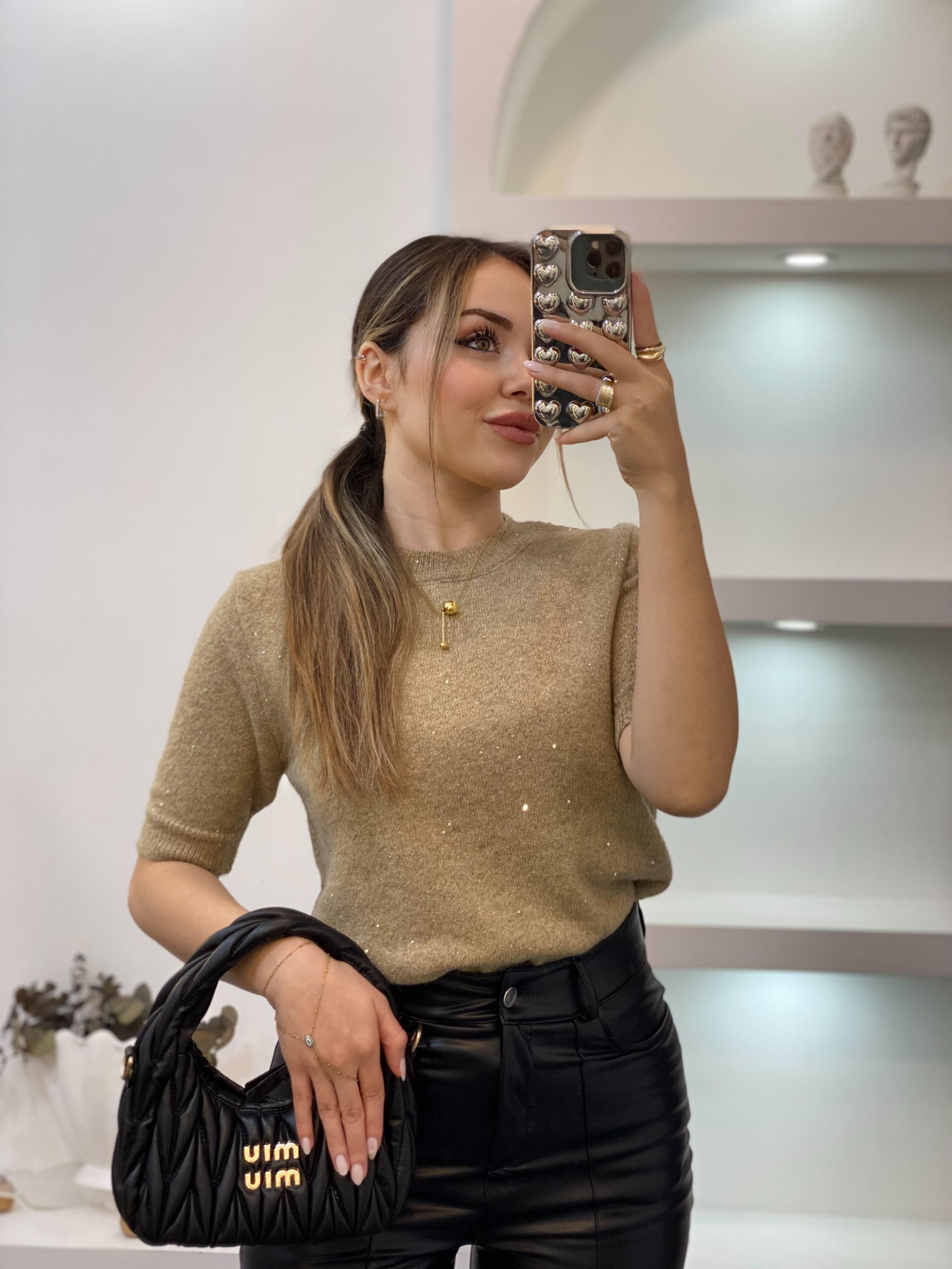 Camel Pul Detay Triko Kazak