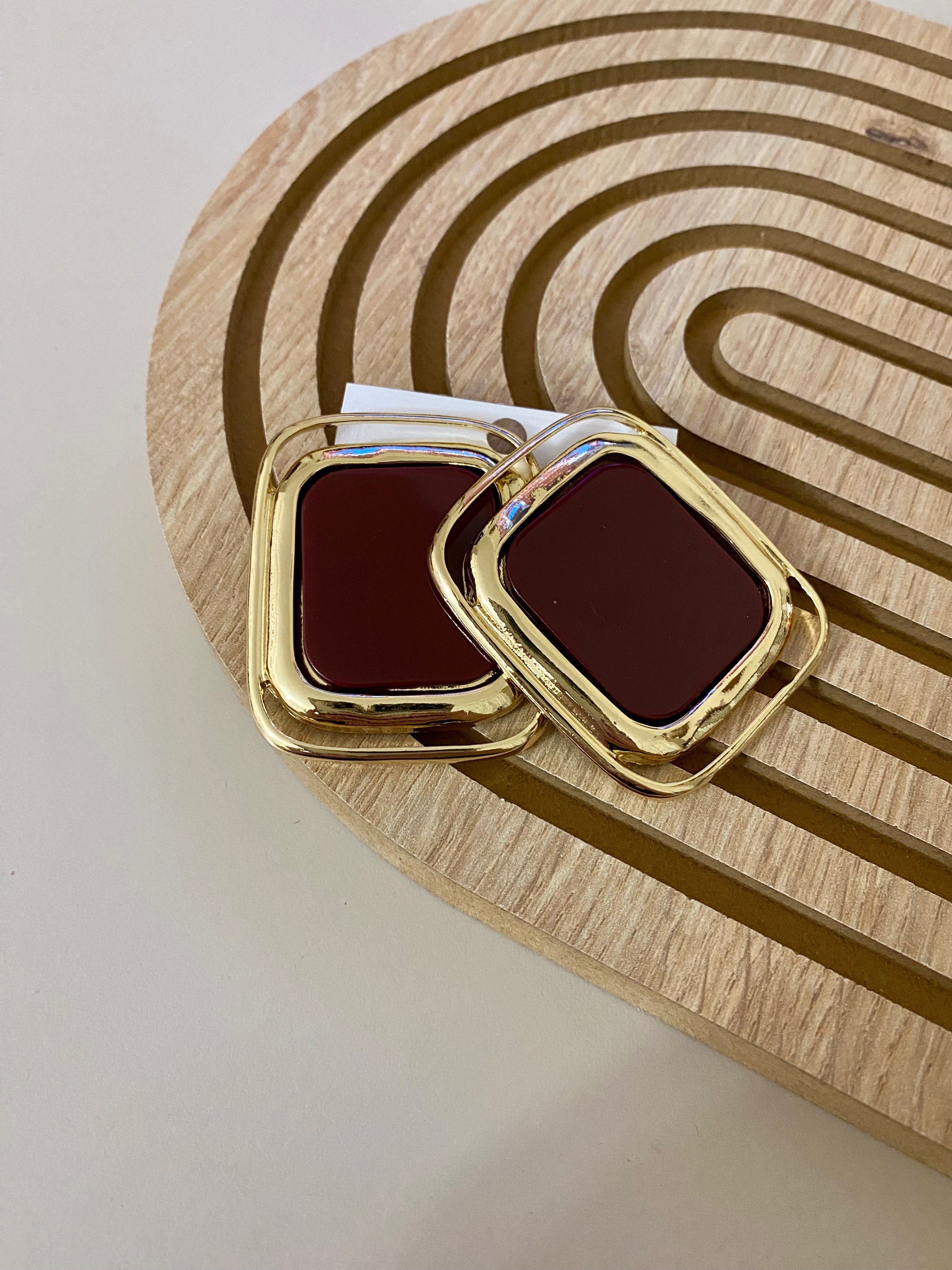 Gold Bordo Marka Model Küpe