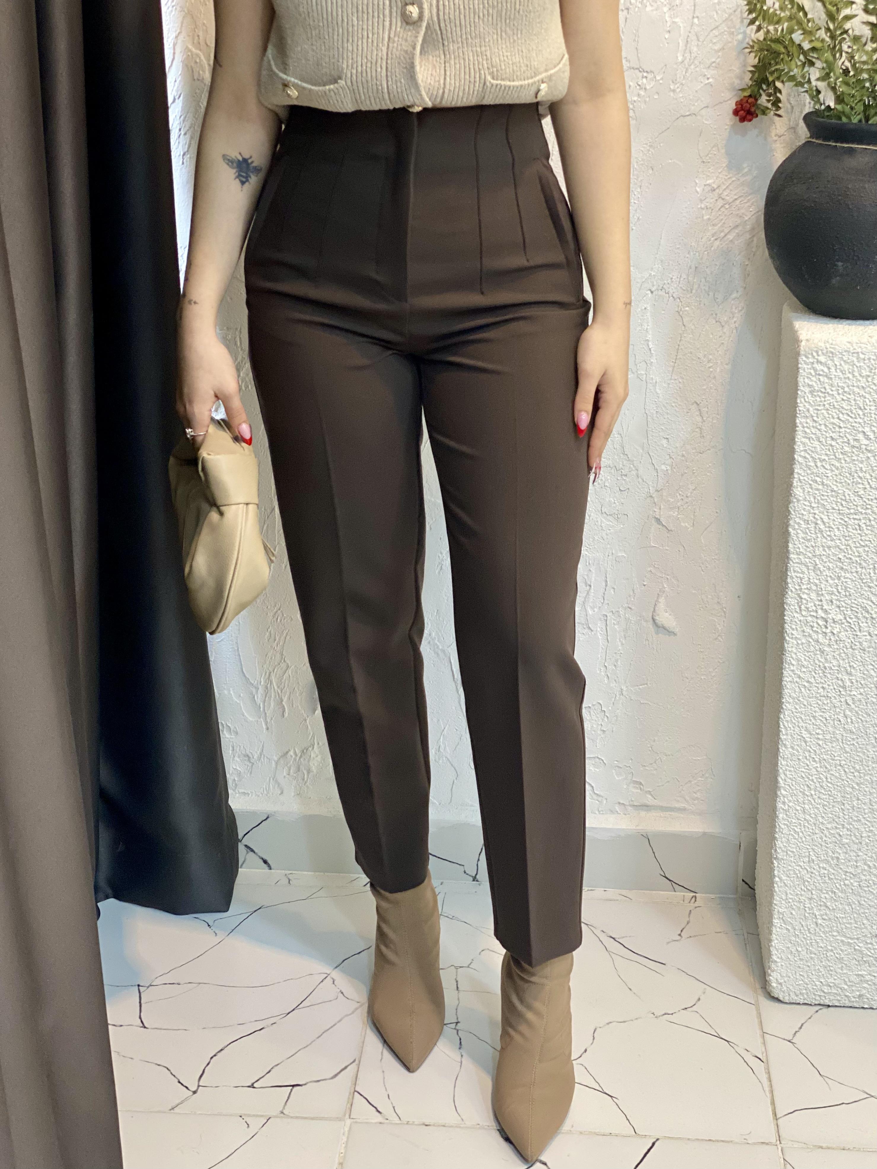 Karol Marka Kahve Kumaş Pantolon 