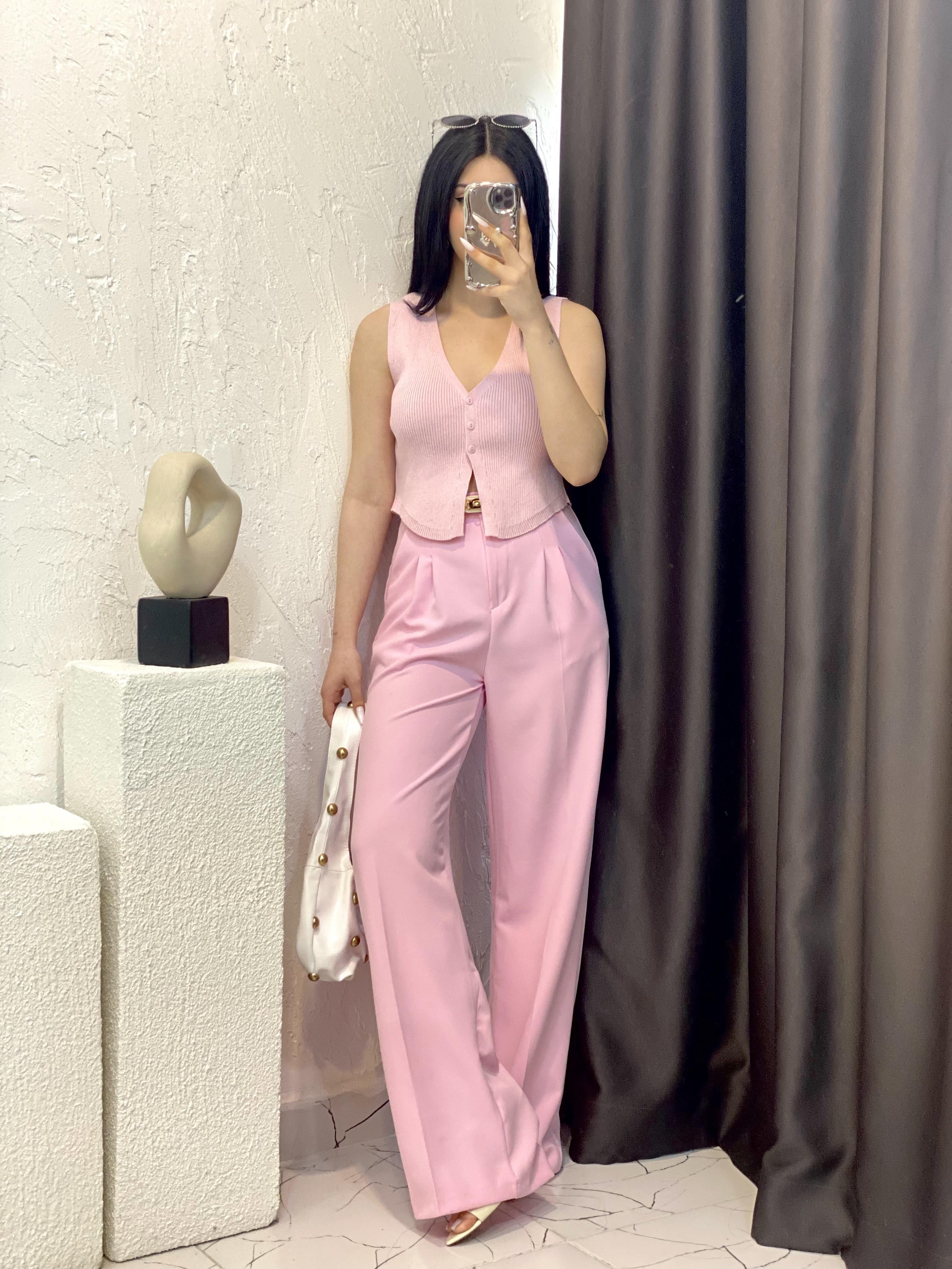 Nisan Marka Pembe Premium Kalite Triko Yelek