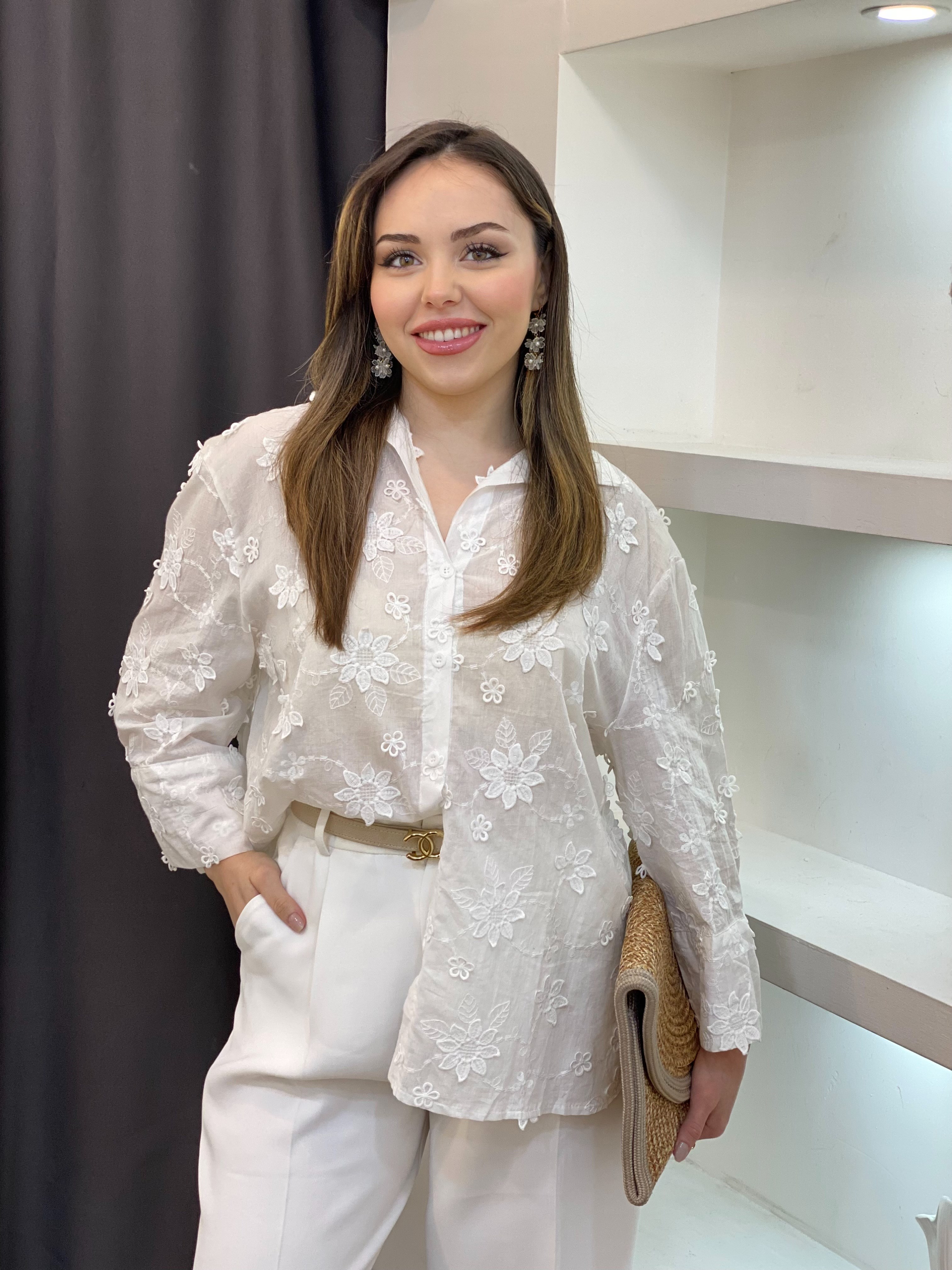 Robin Marka Çiçek Kabartmalı Gömlek 