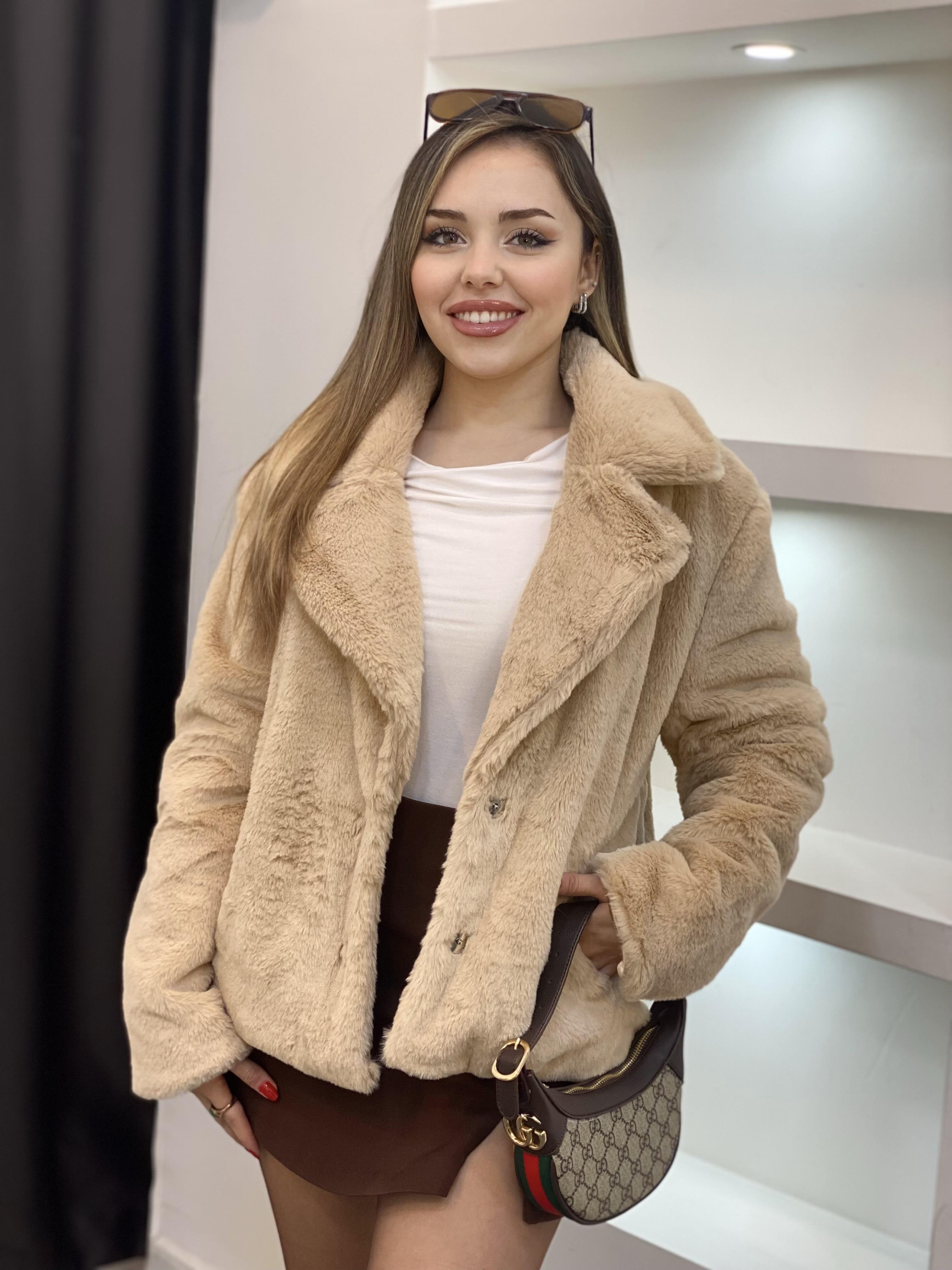 Robin Marka Kruvaze Yaka Camel Kürk Mont