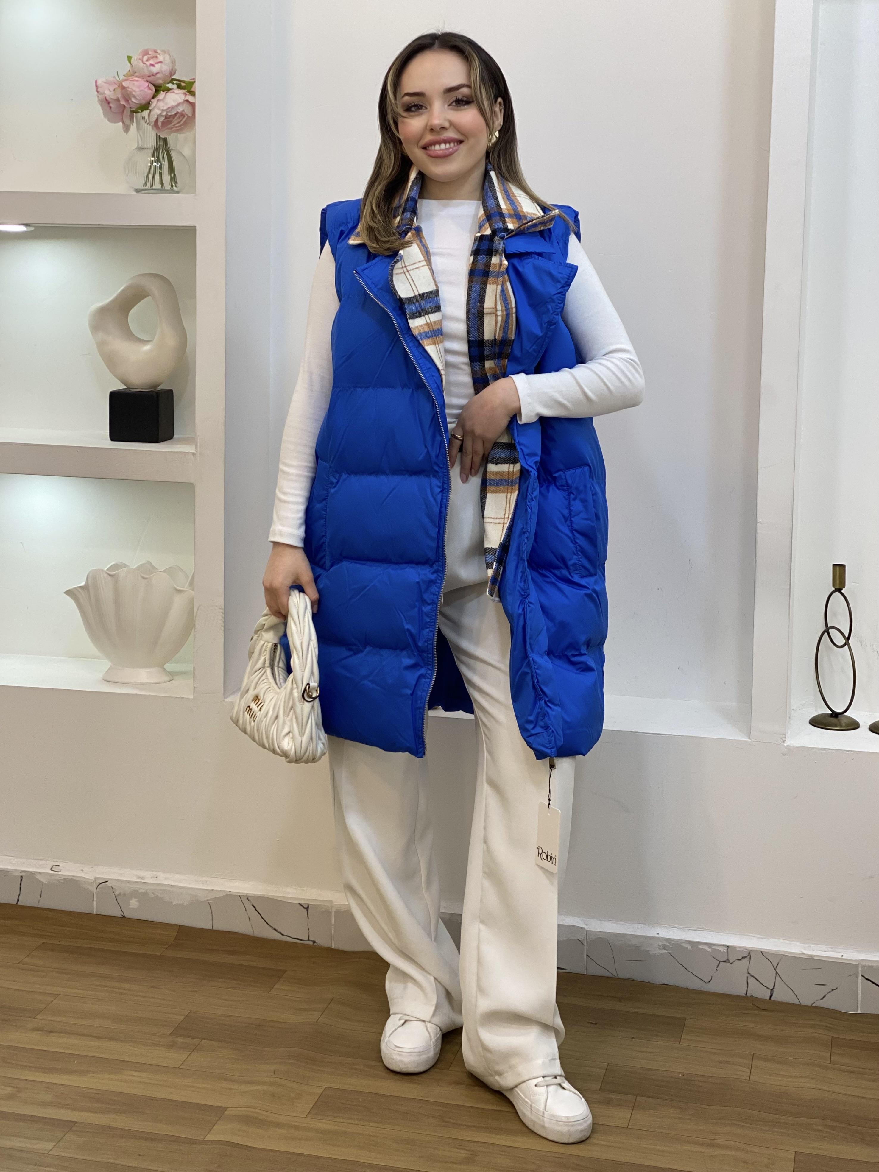 Robin Marka Mavi Kapitone Detaylı Şişme Yelek 