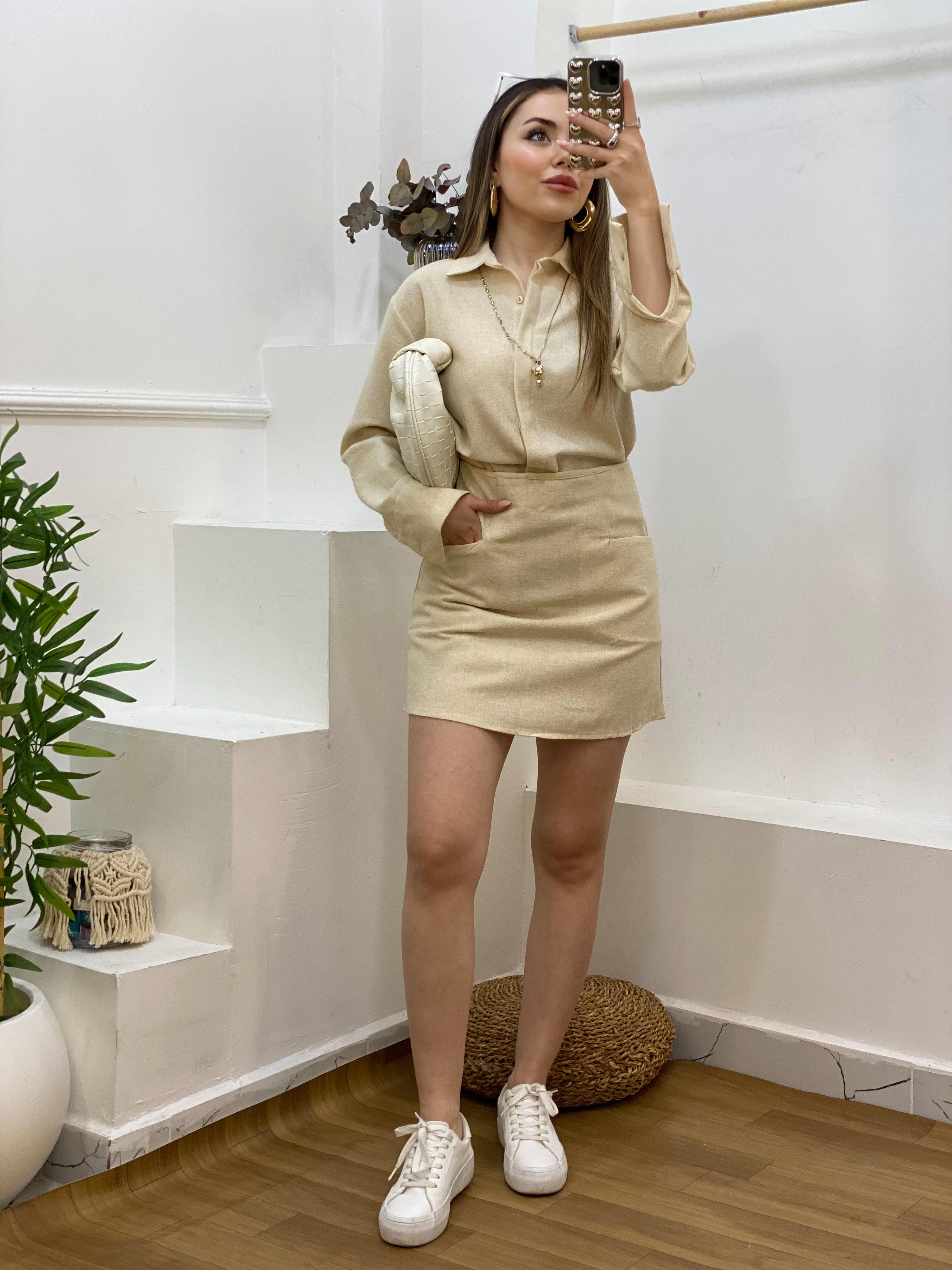 Sarı Gömlek  Etek Takım