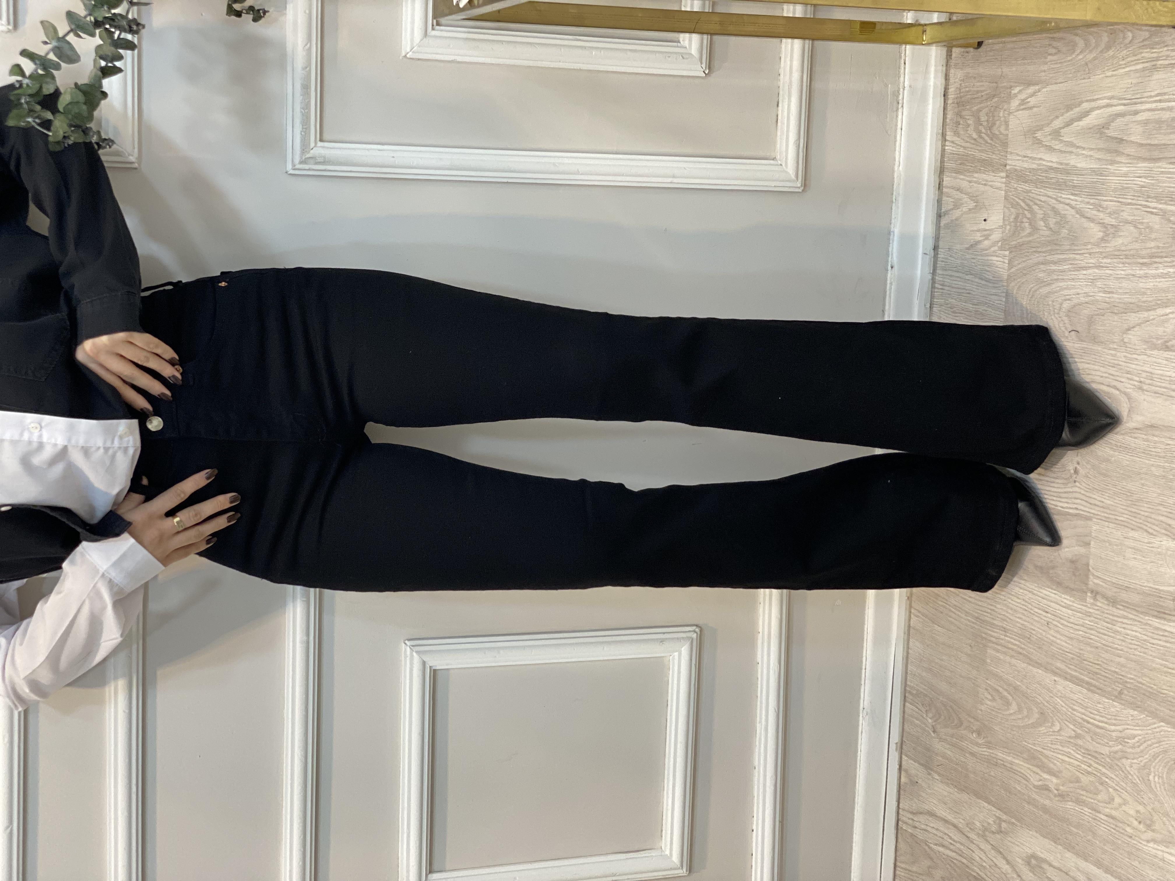 Siyah İspanyol Paça Jean 