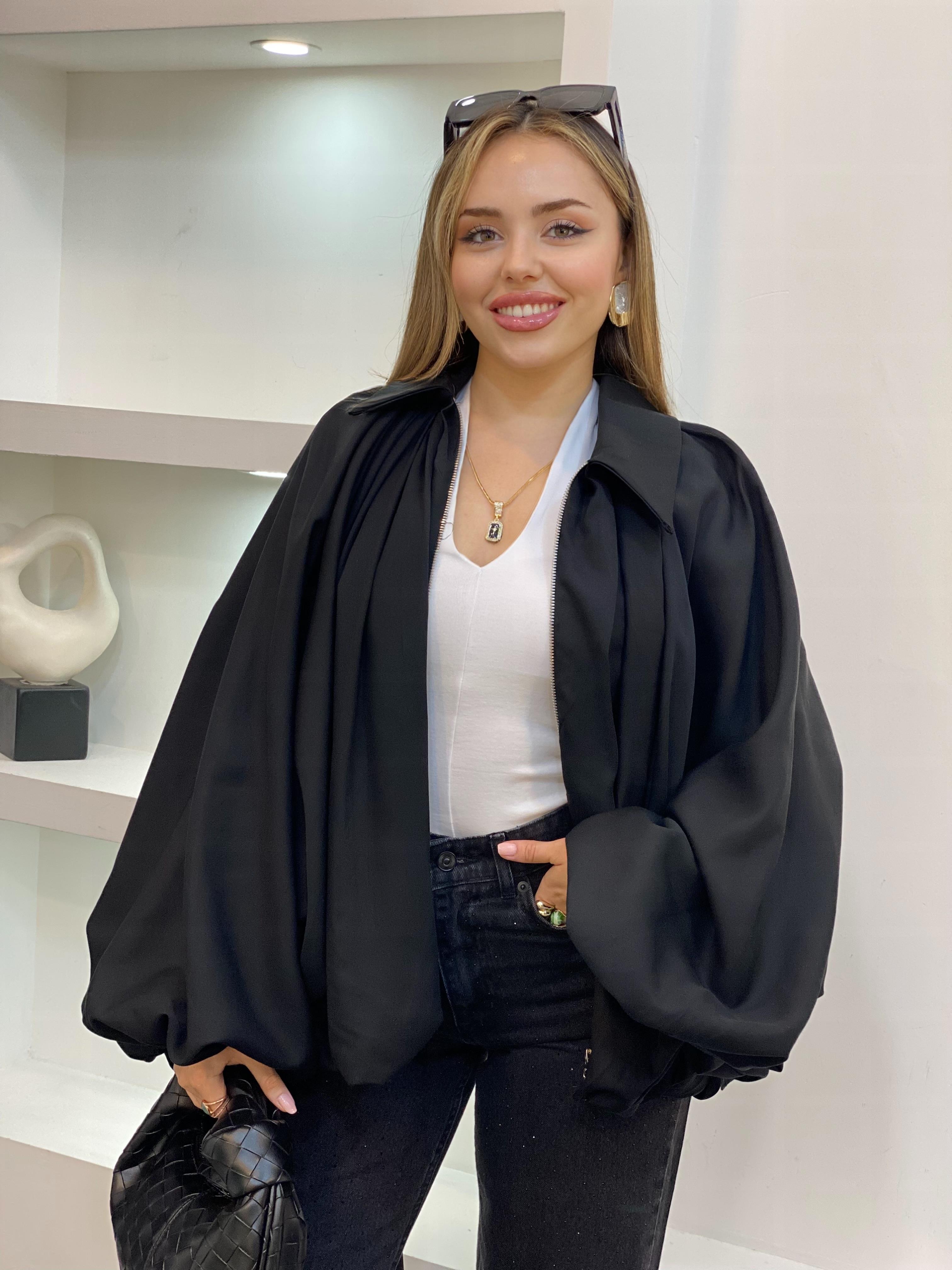 Siyah Premium Seri Yarasa Kol Ceket 