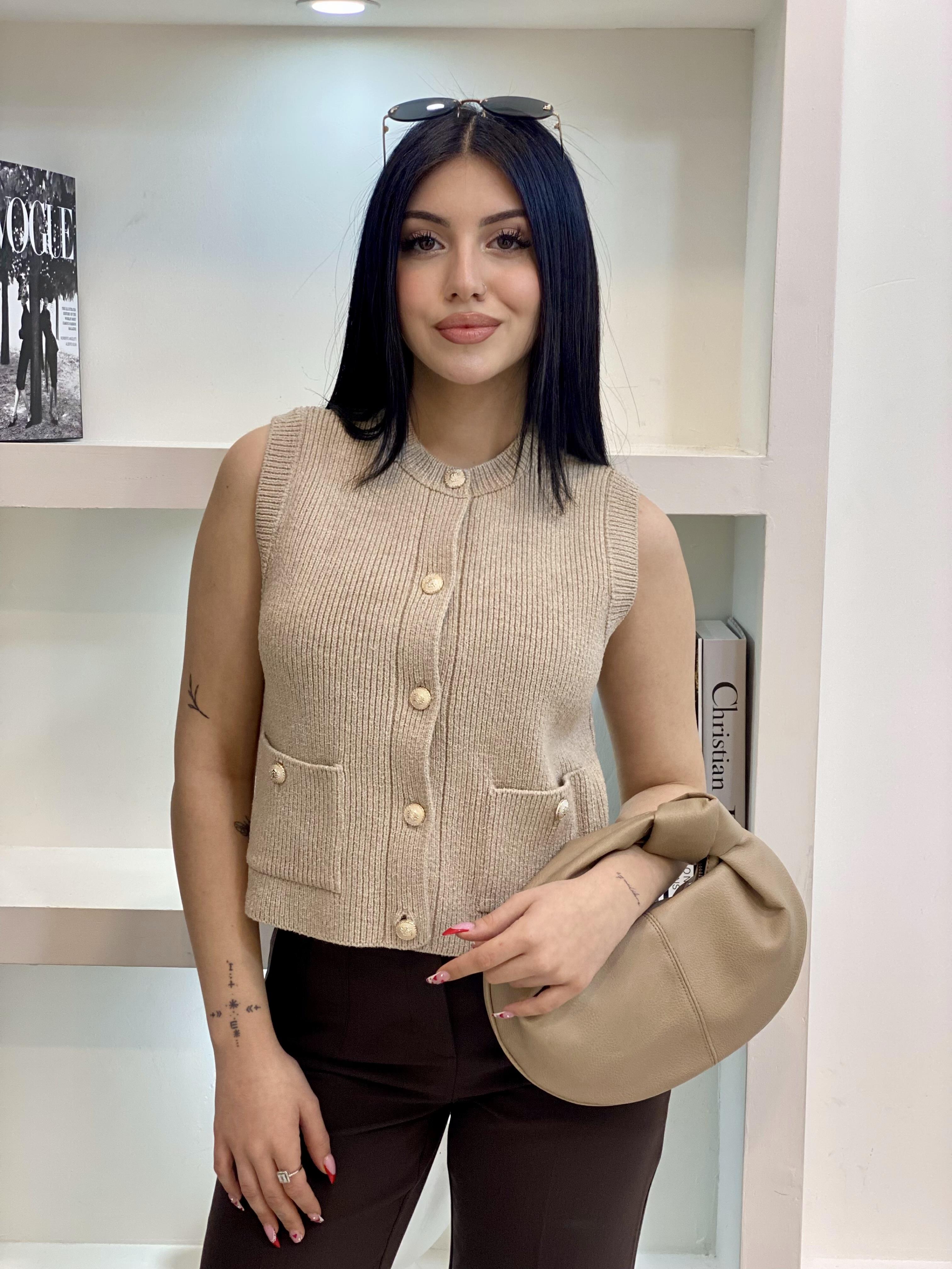 Vizon Gold Düğmeli Premium Triko