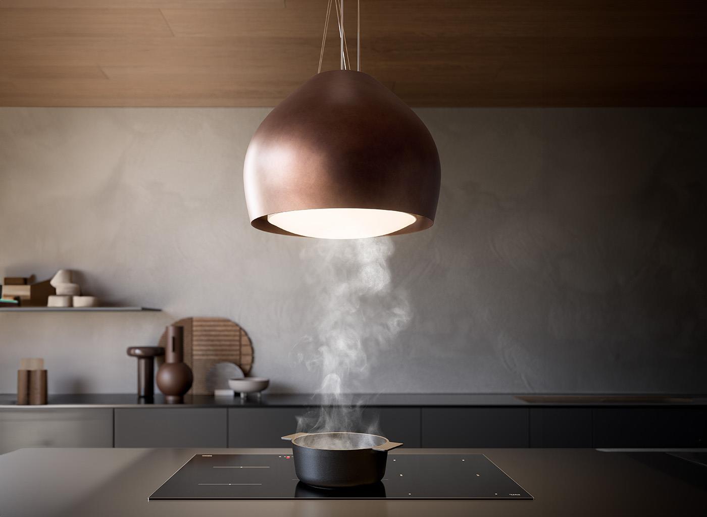 Falmec Sophie Ada Davlumbaz Eskitme Bakır 54 cm 600 m³/h 