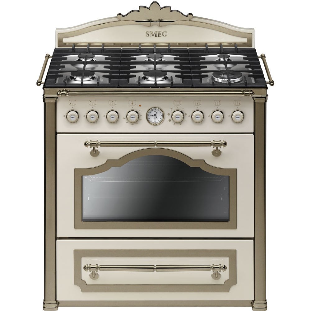 SMEG CC9GPO COTRİNA RUSTİK ESTETİK KREM 90 CM KUZİNE FIRIN