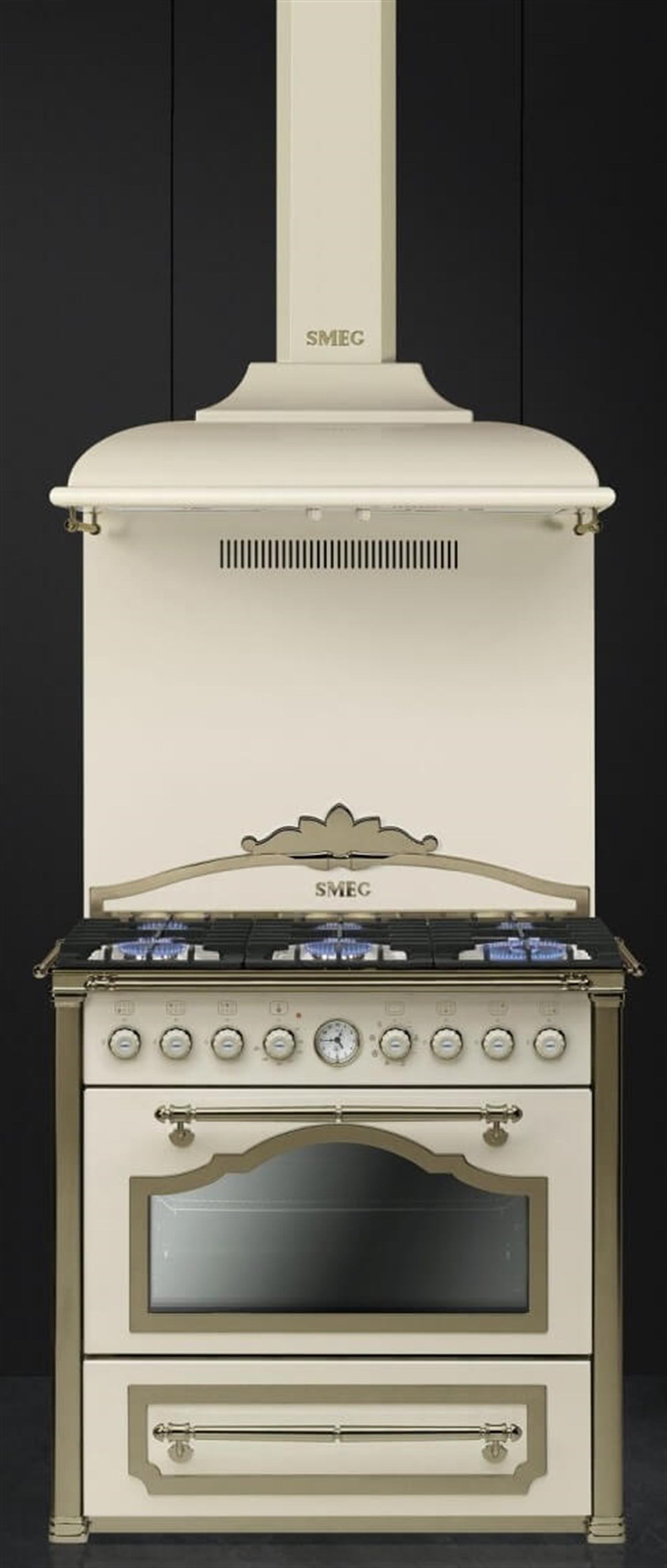 SMEG CC9GPO COTRİNA RUSTİK ESTETİK KREM 90 CM KUZİNE FIRIN