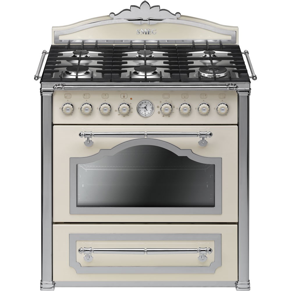 SMEG CC9GPX COTRİNA GÜMÜŞ ESTETİK KREM 90 CM KUZİNE FIRIN