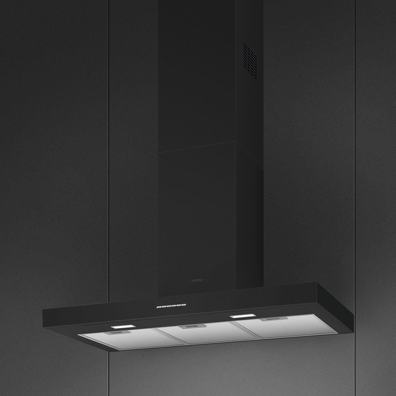 SMEG KBT900NE KLASİK MAT SİYAH DUVAR DAVLUMBAZ