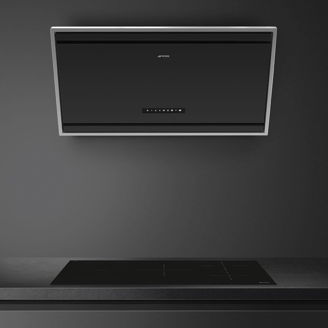 SMEG KV394MB KLASİK MAT SİYAH CAM DUVAR DAVLUMBAZ