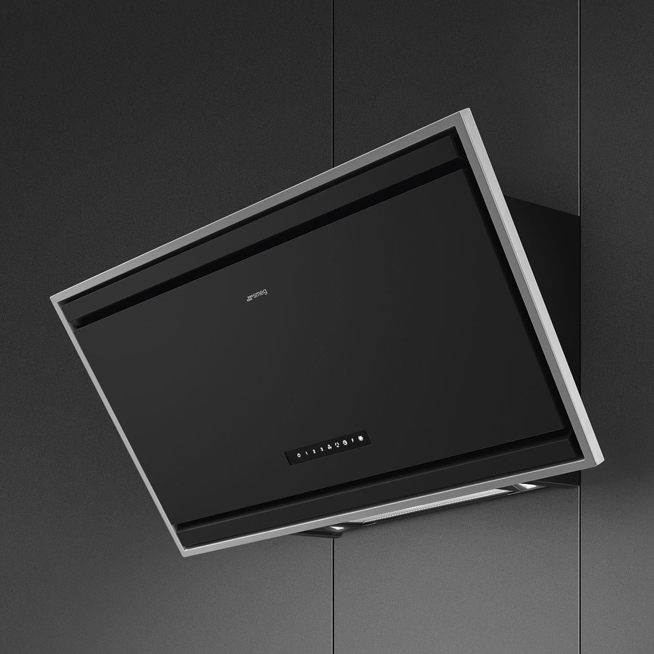 SMEG KV394MB KLASİK MAT SİYAH CAM DUVAR DAVLUMBAZ