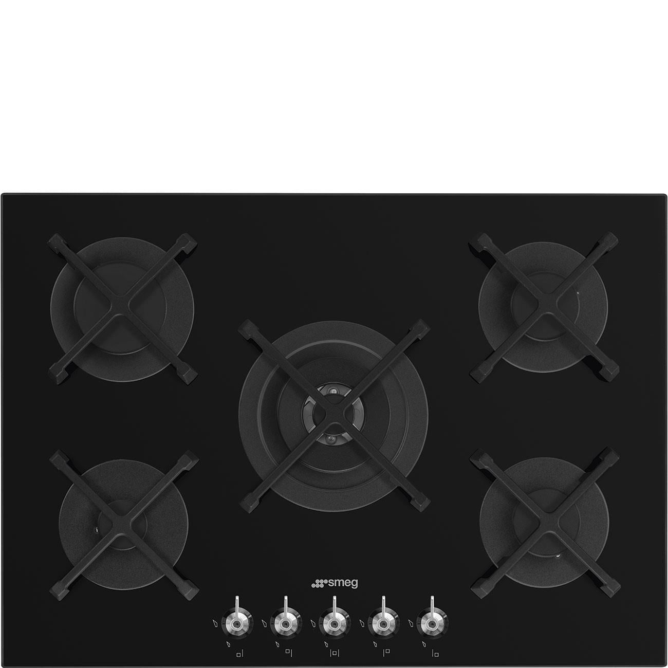 SMEG PV375LN KLASİK SİYAH CAM  GAZLI OCAK