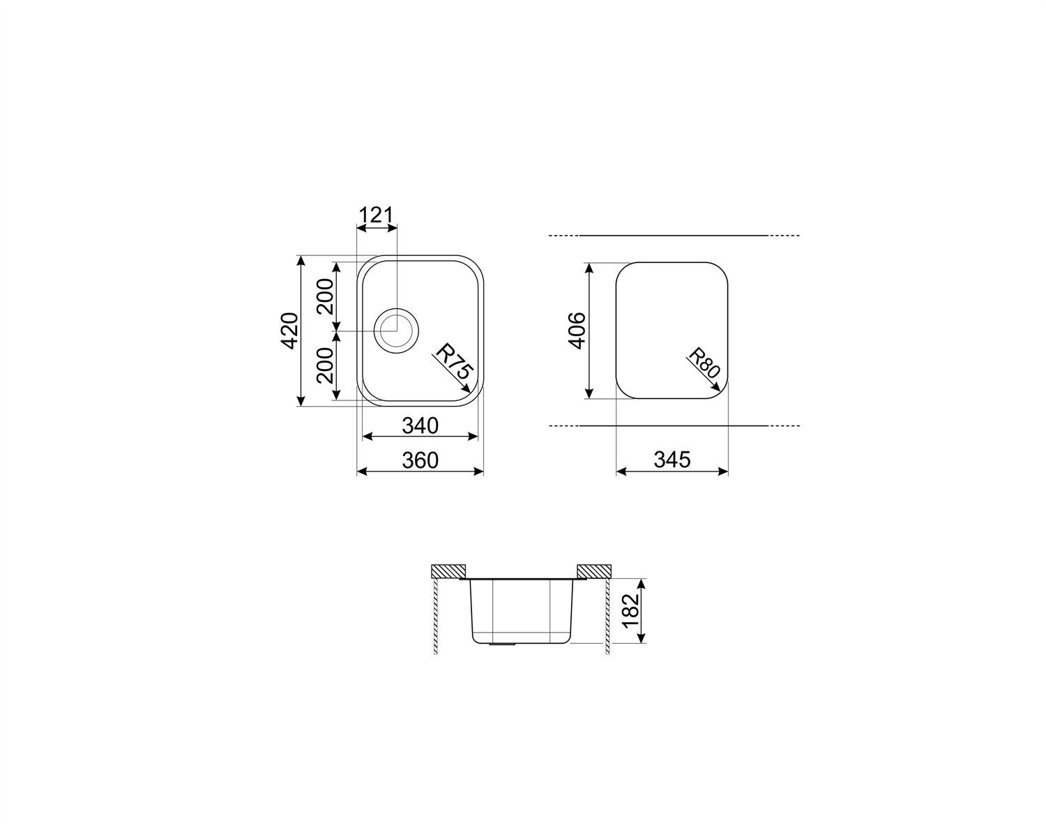 SMEG UM34N PVD SERİ 34CM KOYU ÇELİK EVİYE