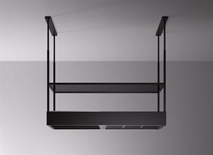 Falmec Spazio Ada Davlumbaz Siyah 130 cm 600 m³/h