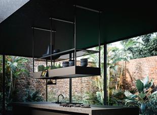 Falmec Spazio Ada Davlumbaz Siyah 180 cm 600 m³/h