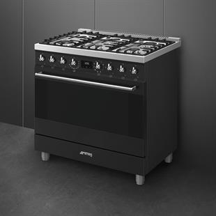 SMEG C9GMMB2 KLASİK MAT SİYAH KUZİNE FIRIN