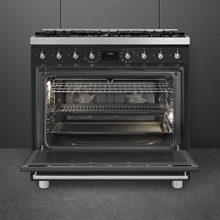 SMEG C9GMMB2 KLASİK MAT SİYAH KUZİNE FIRIN
