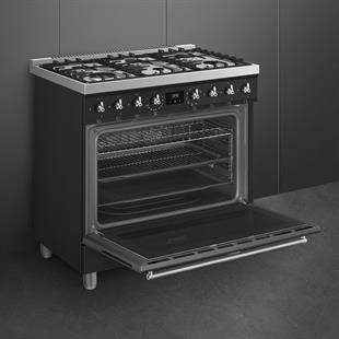 SMEG C9GMMB2 KLASİK MAT SİYAH KUZİNE FIRIN