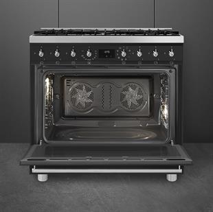 SMEG C9GMMB2 KLASİK MAT SİYAH KUZİNE FIRIN