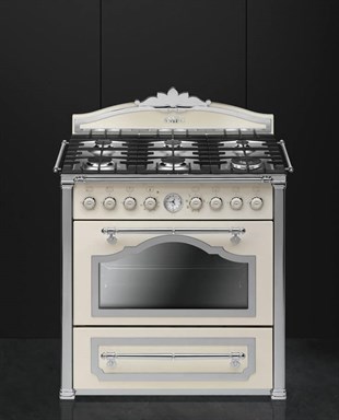 SMEG CC9GPX COTRİNA GÜMÜŞ ESTETİK KREM 90 CM KUZİNE FIRIN