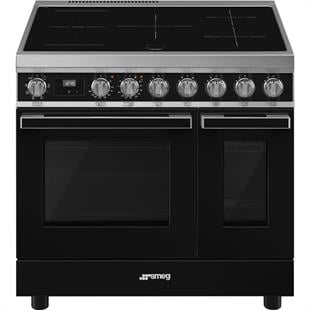 SMEG CPF92IMBL PORTOFİNO İNDÜKSİYONLU SİYAH KUZİNE FIRIN