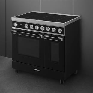 SMEG CPF92IMBL PORTOFİNO İNDÜKSİYONLU SİYAH KUZİNE FIRIN