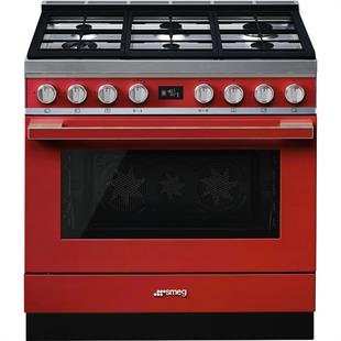 SMEG CPF9GPR PORTOFİNO PİROLİTİK KIRMIZI KUZİNE FIRIN