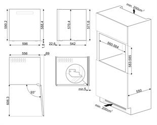 SMEG CVI129B3 LİNEA DEEP BLACK ANKASTRE ŞARAP DOLABI
