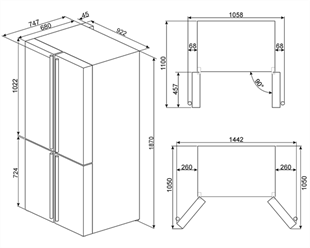 SMEG FQ60CAO ANTRASİT ( RUSTİK ESTETİK ) BUZDOLABI