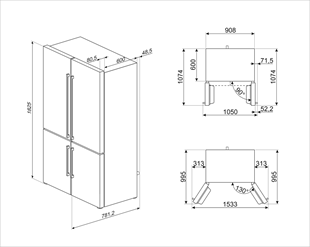 SMEG FQ60XDE ÇELİK SOLO BUZDOLABI