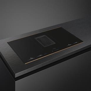 SMEG HOBD682R1 DOLCE STİL NOVO SİYAH CAM SERAMİK BAKIR ESTETİK ANKASTRE DAVLUMBAZ ENTEGRELİ İNDÜKSİYONLU OCAK