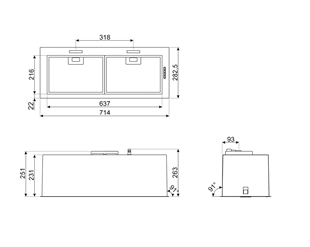 SMEG KSG70HPE 72CM ÇELİK GÖMME ASPİRATÖR