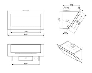 SMEG KV194B3 LİNEA SİYAH ANKASTRE DUVAR DAVLUMBAZI