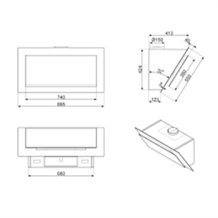 SMEG KV194G LİNEA NEPTUNE GREY ANKASTRE DUVAR DAVLUMBAZI