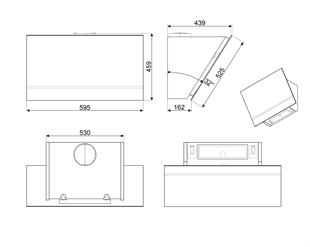 SMEG KV26N LİNEA SİYAH ANKASTRE DUVAR DAVLUMBAZI