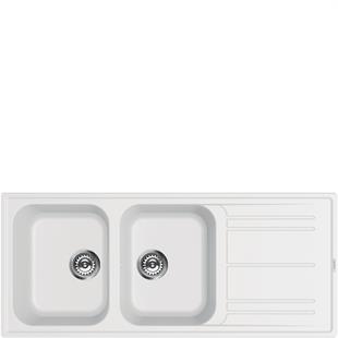 SMEG LZ116B BEYAZ 116CM GRANİT EVİYE