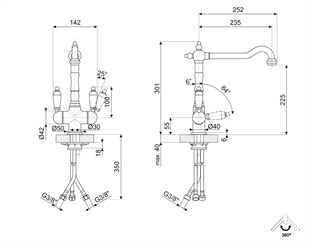 SMEG MAP77OT COLONİAL PİRİNÇ ESTETİK ARMATÜR 