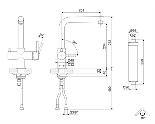 SMEG MAP99CR TEMİZ SU GİRİŞLİ KROM ARMATÜR