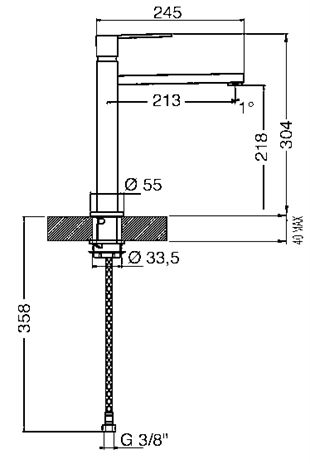 SMEG MFQ8-IS MAT ÇELİK ARMATÜR
